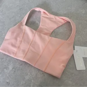 L*Space Beckham Tank peachy pink sports bra Lspace active- size small