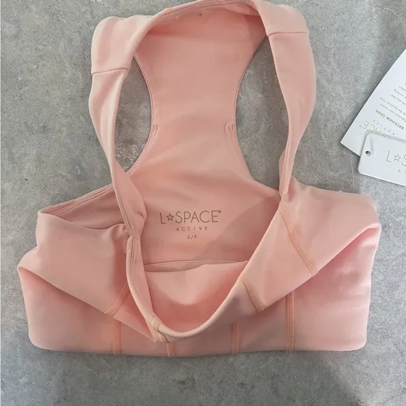 L*Space Beckham Tank peachy pink sports bra Lspace active- size small