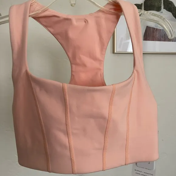 L*Space Beckham Tank peachy pink sports bra Lspace active- size small