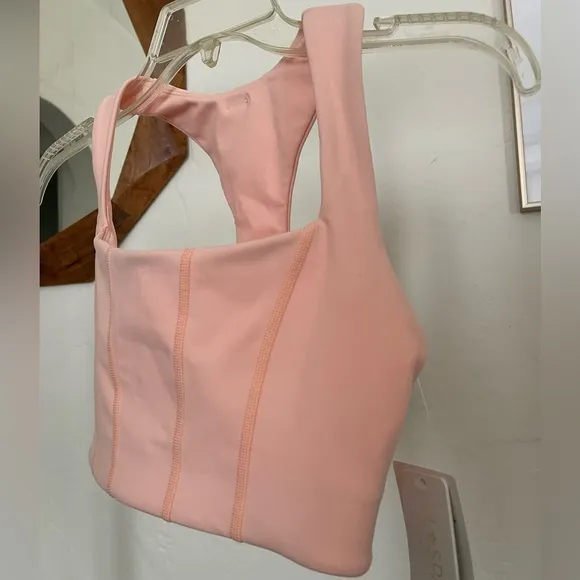 L*Space Beckham Tank peachy pink sports bra Lspace active- size small