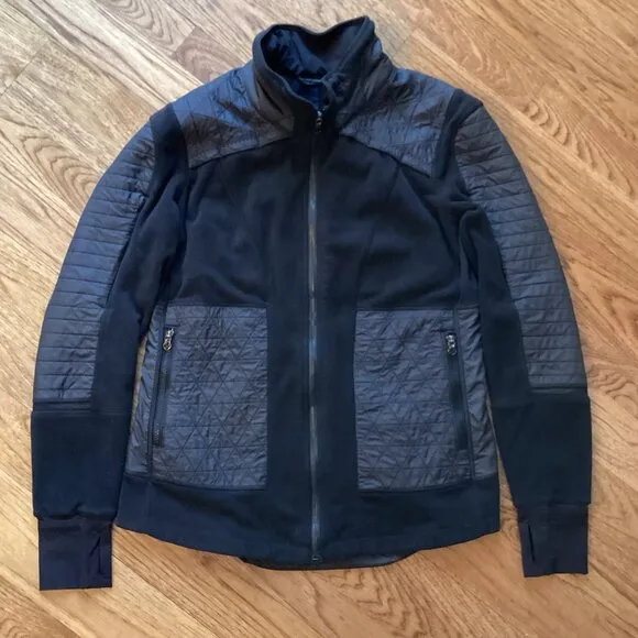Lululemon Fleecy Keen Quilted Moto Jacket in Black 12 RUNNING JOGGING ATHLEISURE