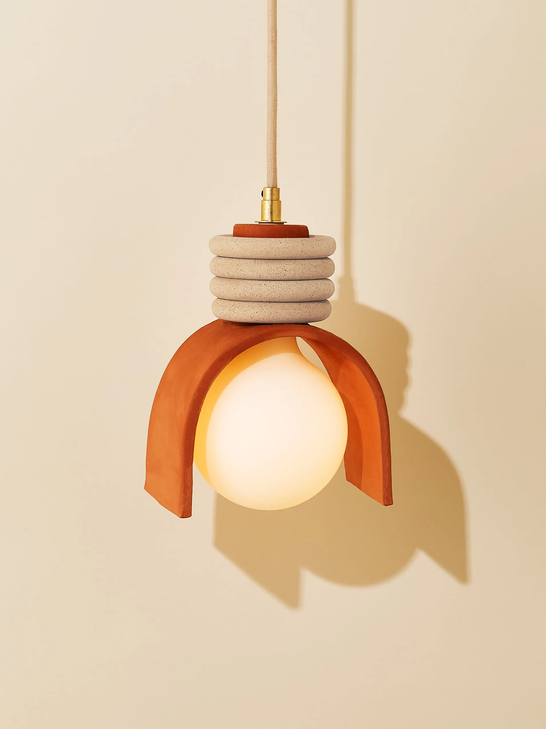 Lunar Pendant, Terracotta / Sand