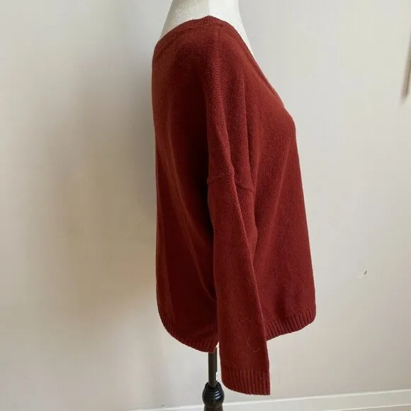 Madewell BNWT double vneck sweater NEW burgundy