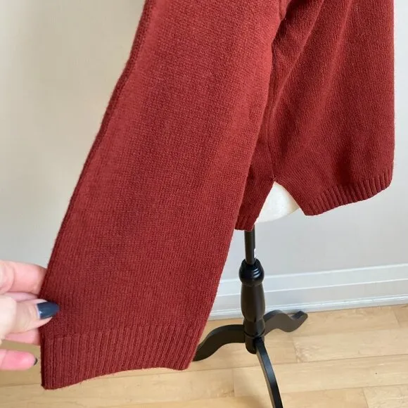 Madewell BNWT double vneck sweater NEW burgundy