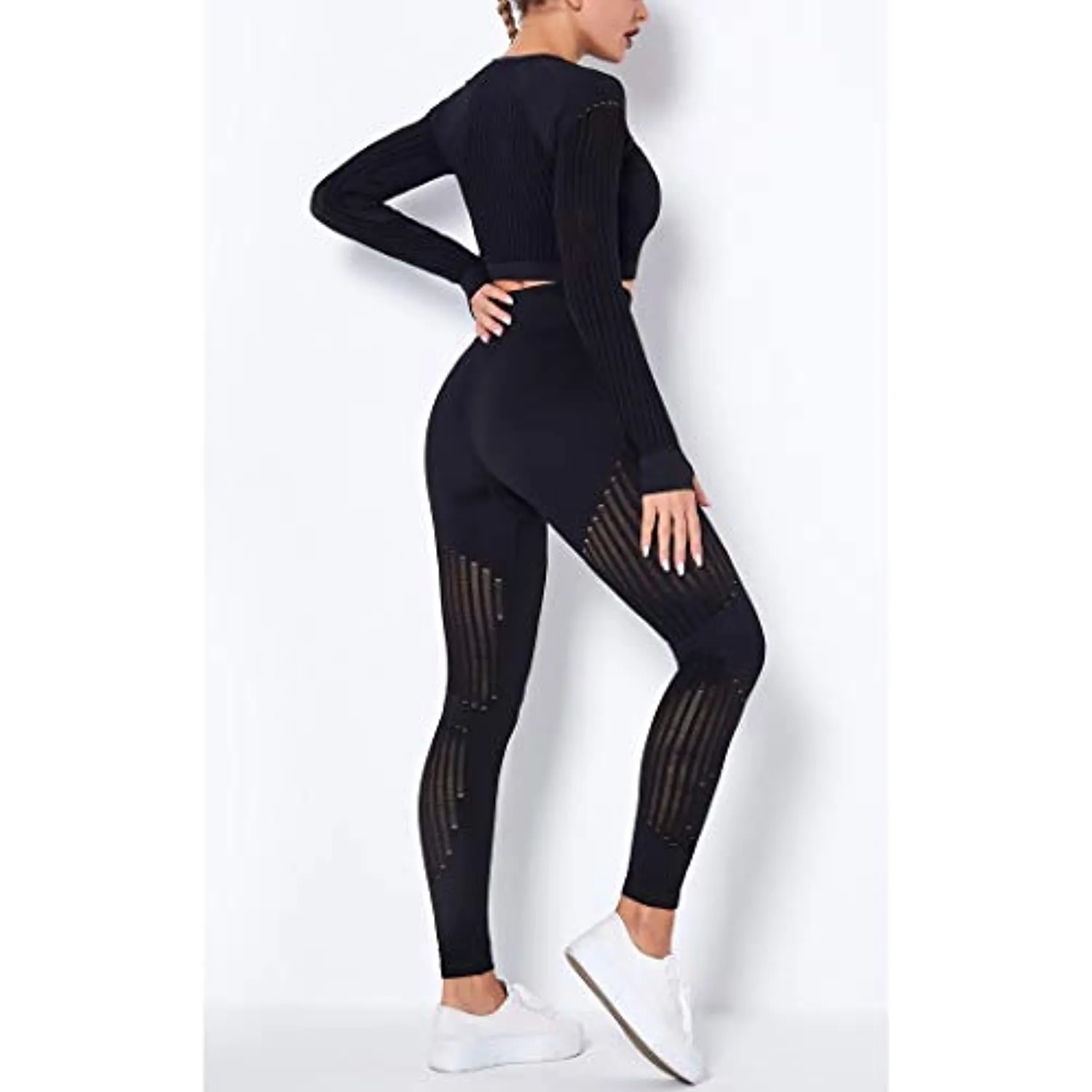 MANON ROSA Workout Sets Women 2 Piece Yoga Fitness Clothes Exercise Sportswear Legging Crop Top Gym Clothes