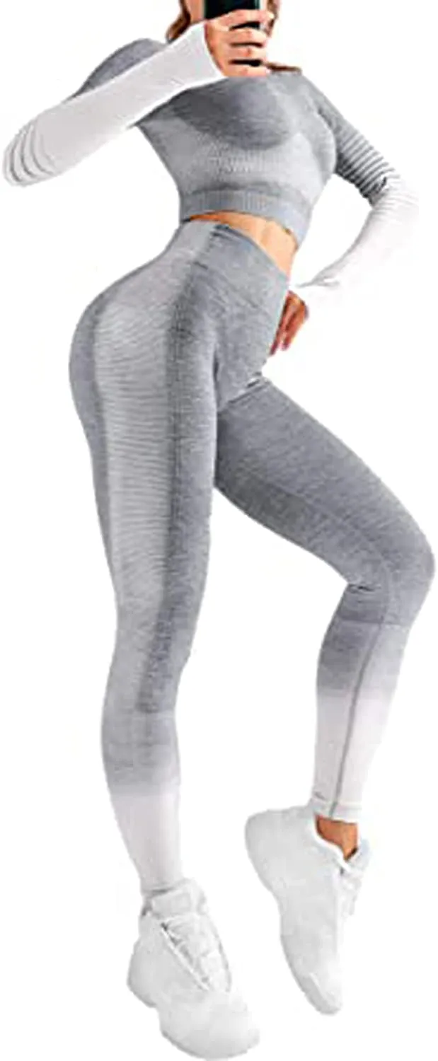 MANON ROSA Workout Sets Women 2 Piece Yoga Fitness Clothes Exercise Sportswear Legging Crop Top Gym Clothes