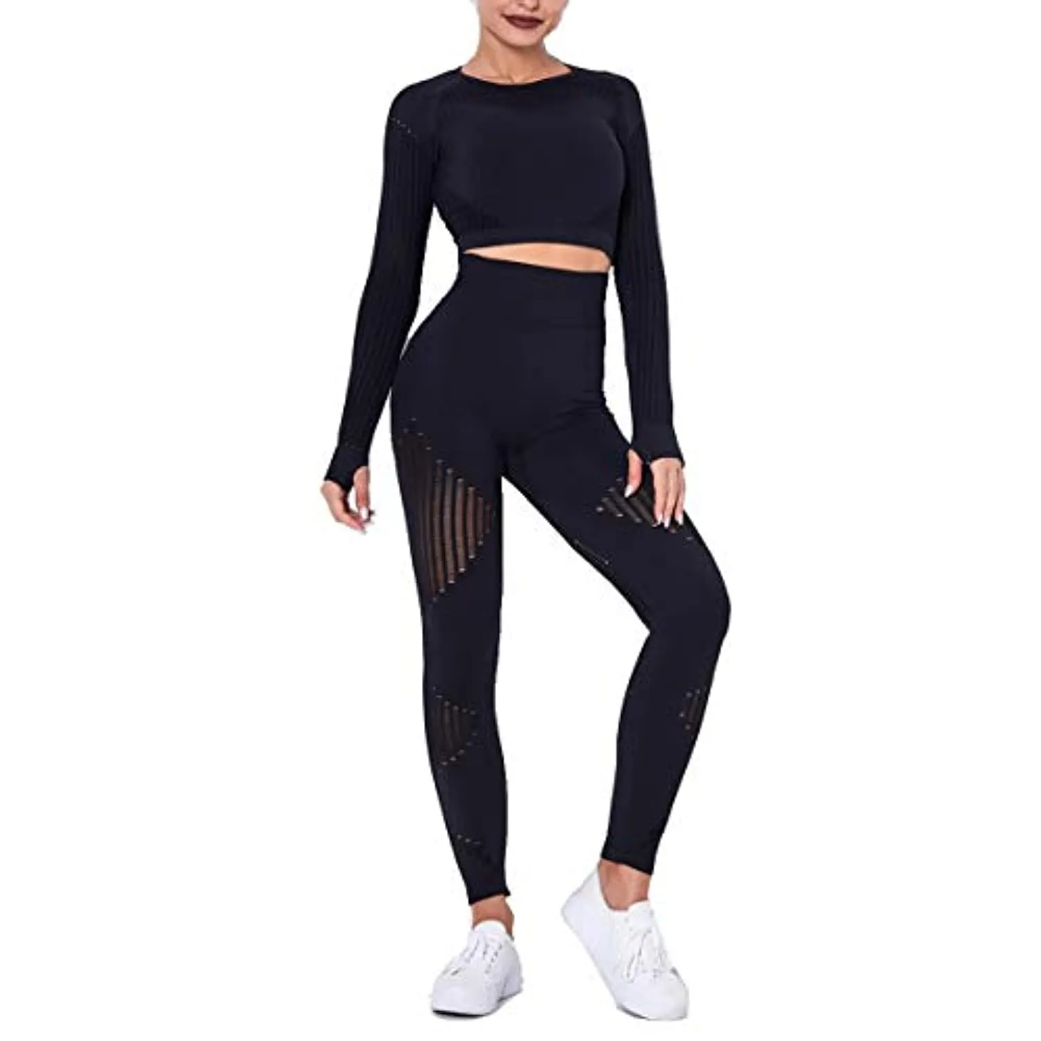 MANON ROSA Workout Sets Women 2 Piece Yoga Fitness Clothes Exercise Sportswear Legging Crop Top Gym Clothes