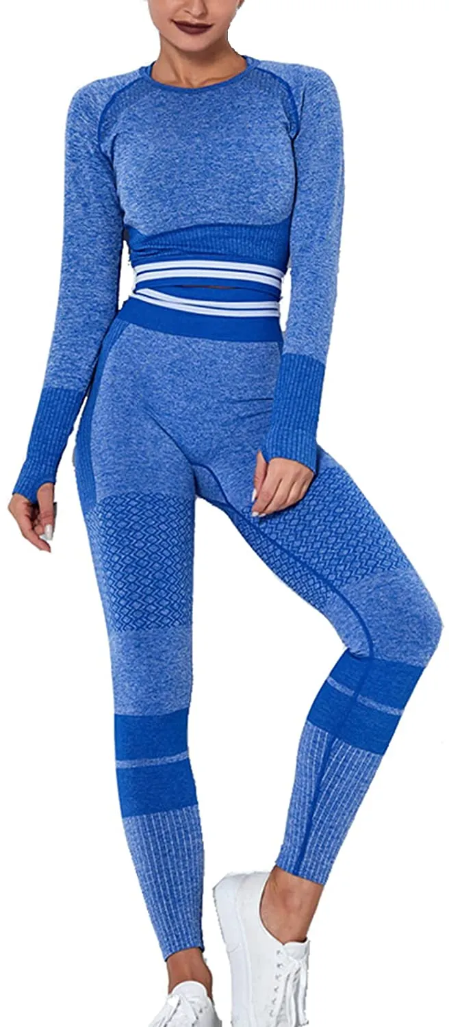 MANON ROSA Workout Sets Women 2 Piece Yoga Fitness Clothes Exercise Sportswear Legging Crop Top Gym Clothes
