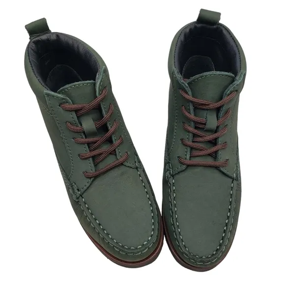 Marc Joseph | NIB Gramercy Forest Green Leather Preppy High Top Booties Boy's 12