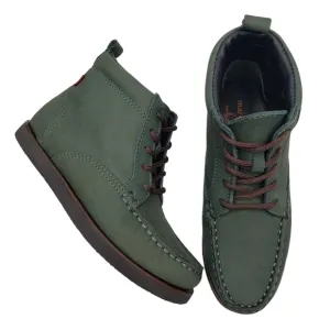 Marc Joseph | NIB Gramercy Forest Green Leather Preppy High Top Booties Boy's 12