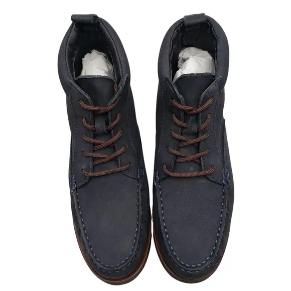Marc Joseph | NIB Gramercy Navy Nubuck Leather Preppy High Top Booties Boy's 4.5
