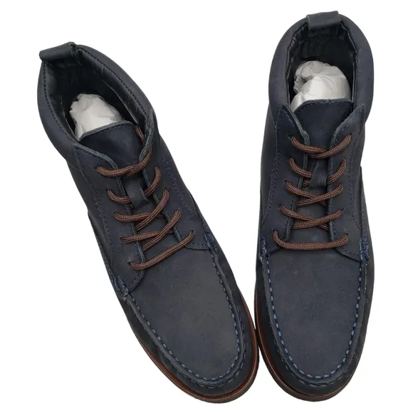 Marc Joseph | NIB Gramercy Navy Nubuck Leather Preppy High Top Booties Boy's 4.5
