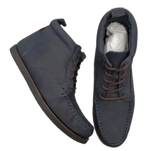 Marc Joseph | NIB Gramercy Navy Nubuck Leather Preppy High Top Booties Boy's 4.5