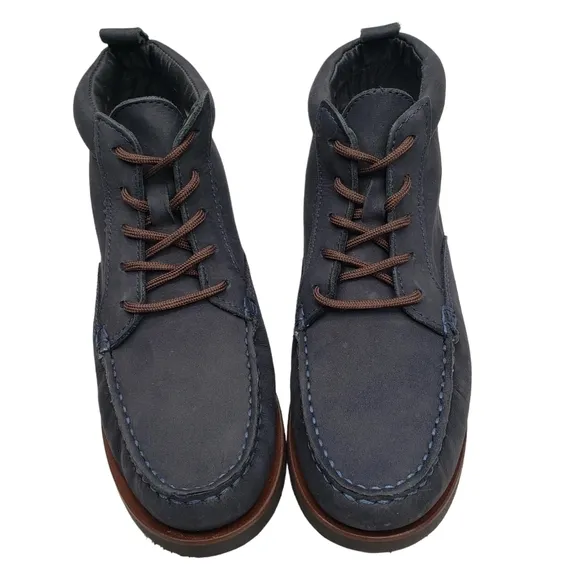 Marc Joseph | NIB Gramercy Navy Nubuck Leather Preppy High Top Booties Boy's 4.5