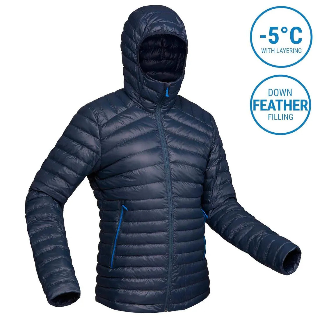 Men’s padded hiking jacket with hood -5°C, MT100