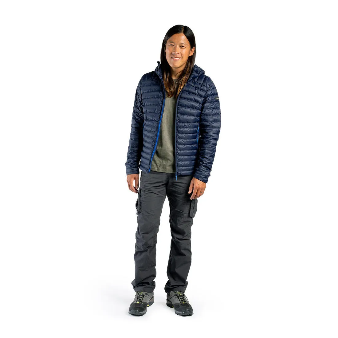 Men’s padded hiking jacket with hood -5°C, MT100