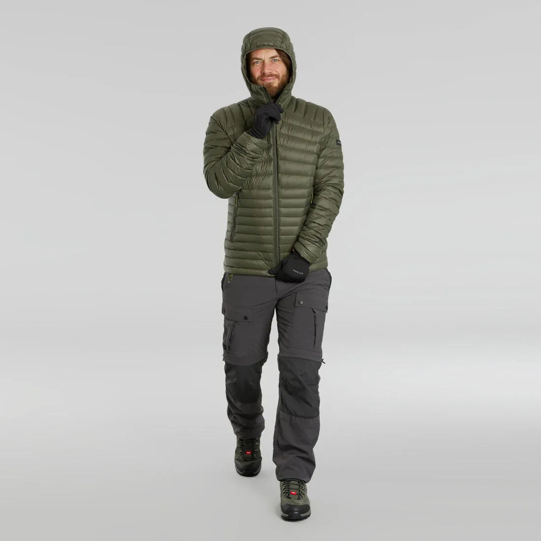 Men’s padded hiking jacket with hood -5°C, MT100