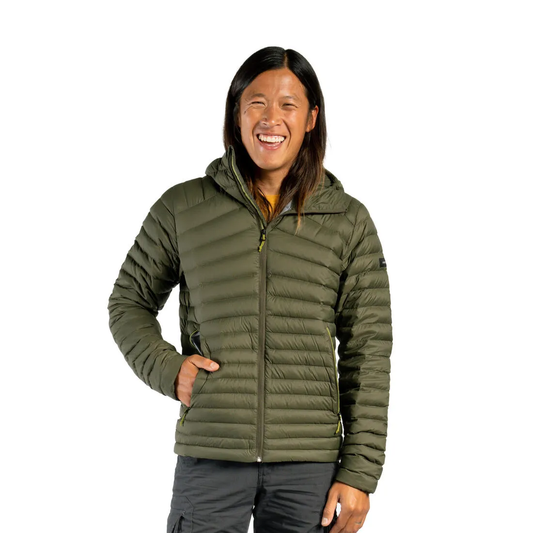 Men’s padded hiking jacket with hood -5°C, MT100