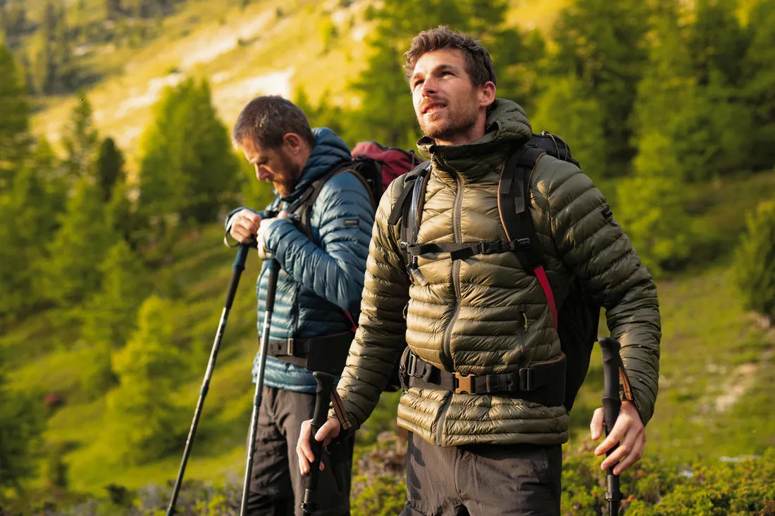 Men’s padded hiking jacket with hood -5°C, MT100
