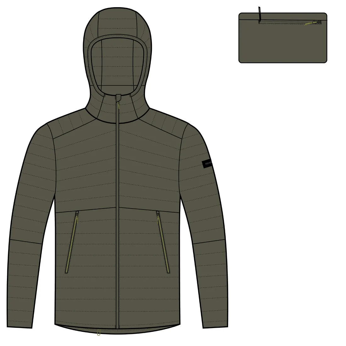 Men’s padded hiking jacket with hood -5°C, MT100