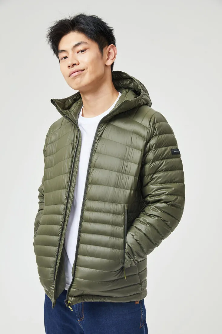 Men’s padded hiking jacket with hood -5°C, MT100
