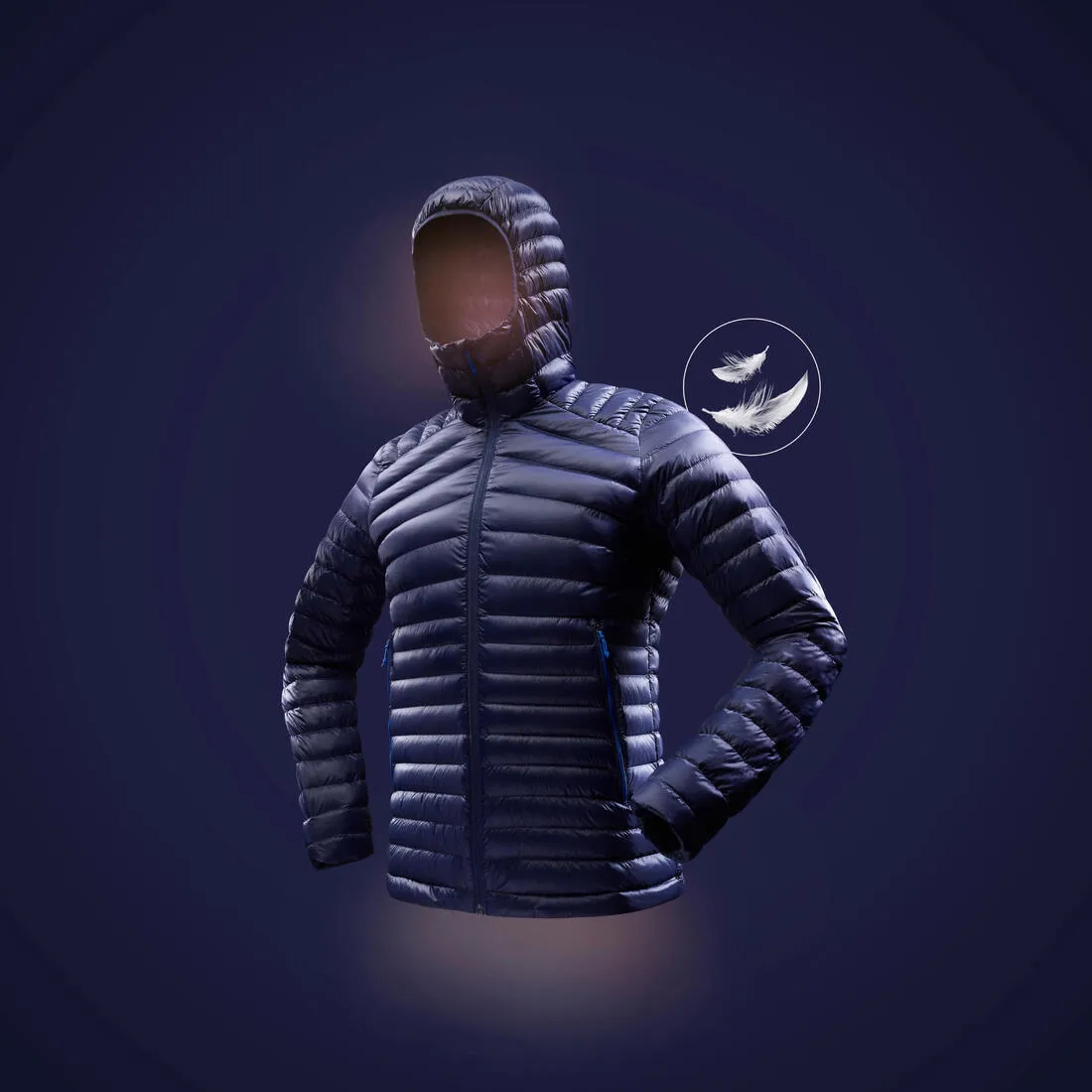 Men’s padded hiking jacket with hood -5°C, MT100