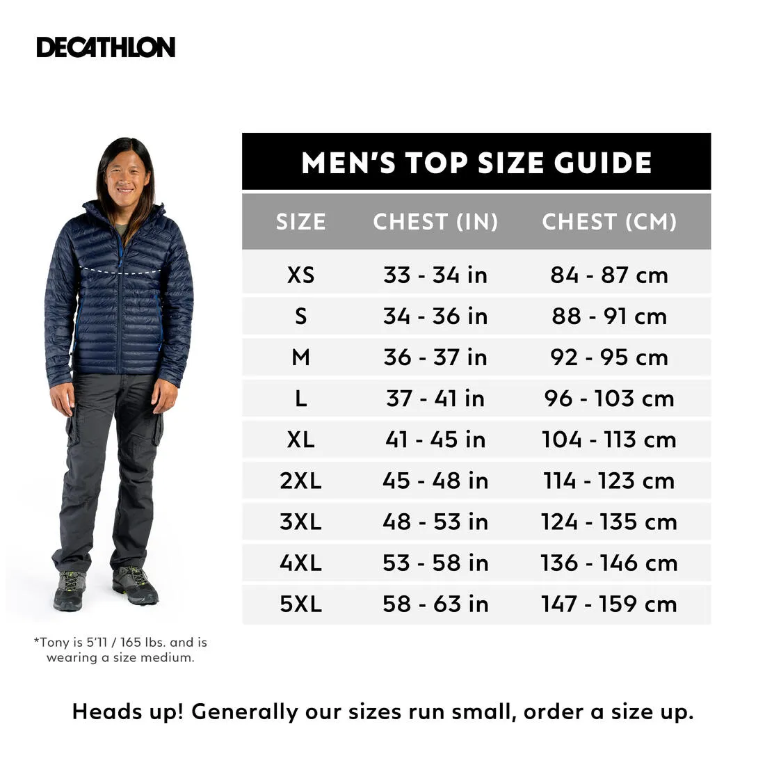 Men’s padded hiking jacket with hood -5°C, MT100