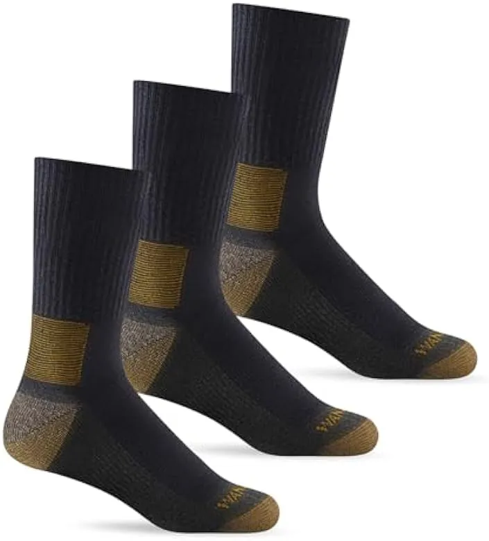 MERINO WOOL SOCKS MENS CUSHIONED CREW SOCKS 3 PACK