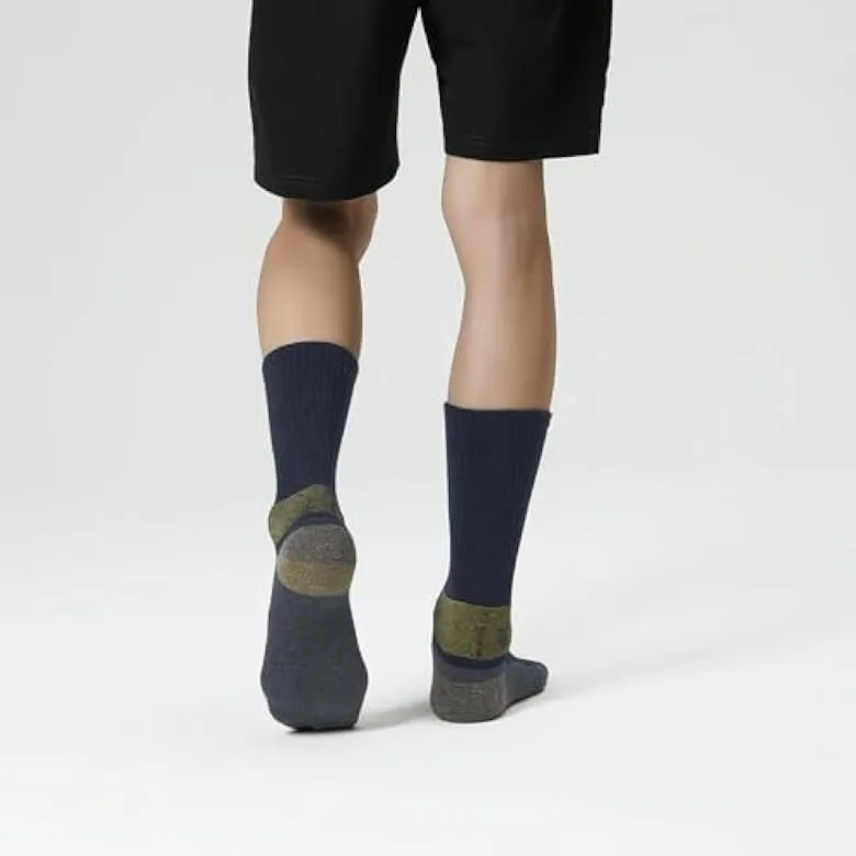 MERINO WOOL SOCKS MENS CUSHIONED CREW SOCKS 3 PACK