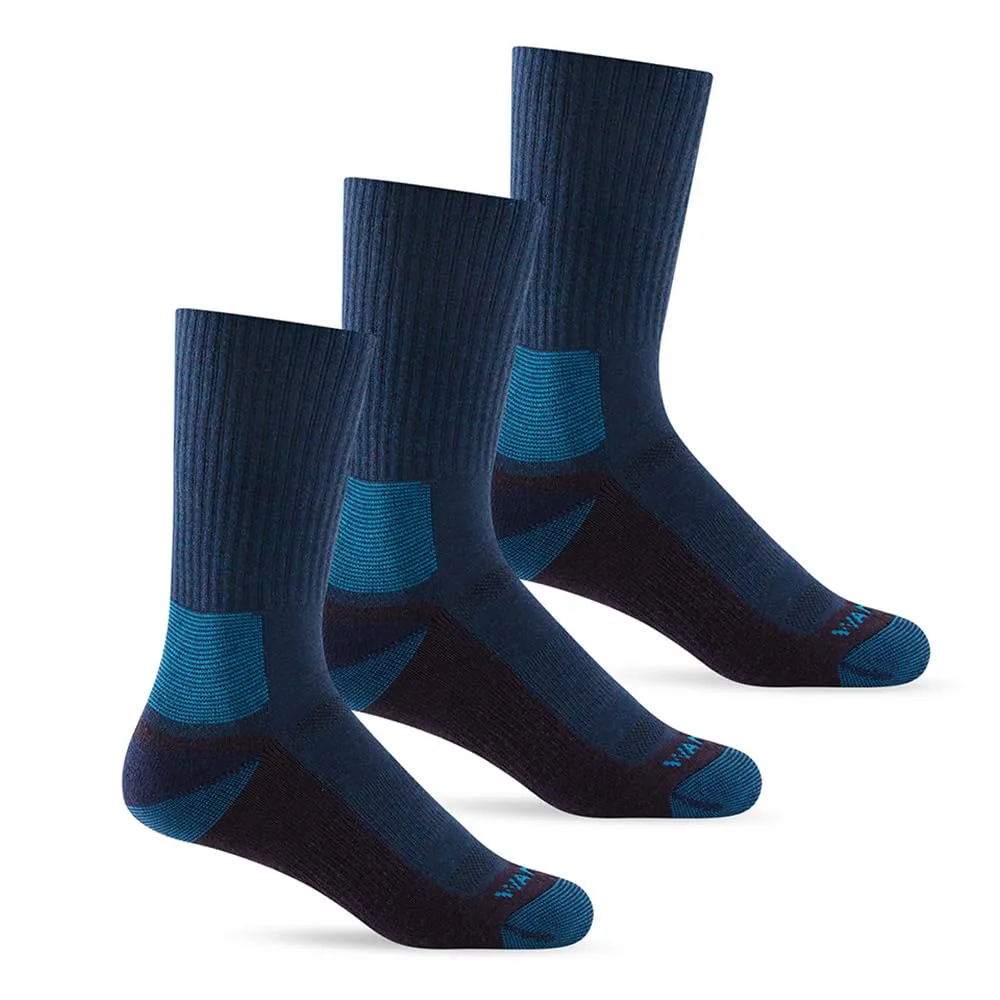 MERINO WOOL SOCKS MENS CUSHIONED CREW SOCKS 3 PACK