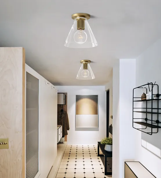 Mini Glass Brass Ceiling Light