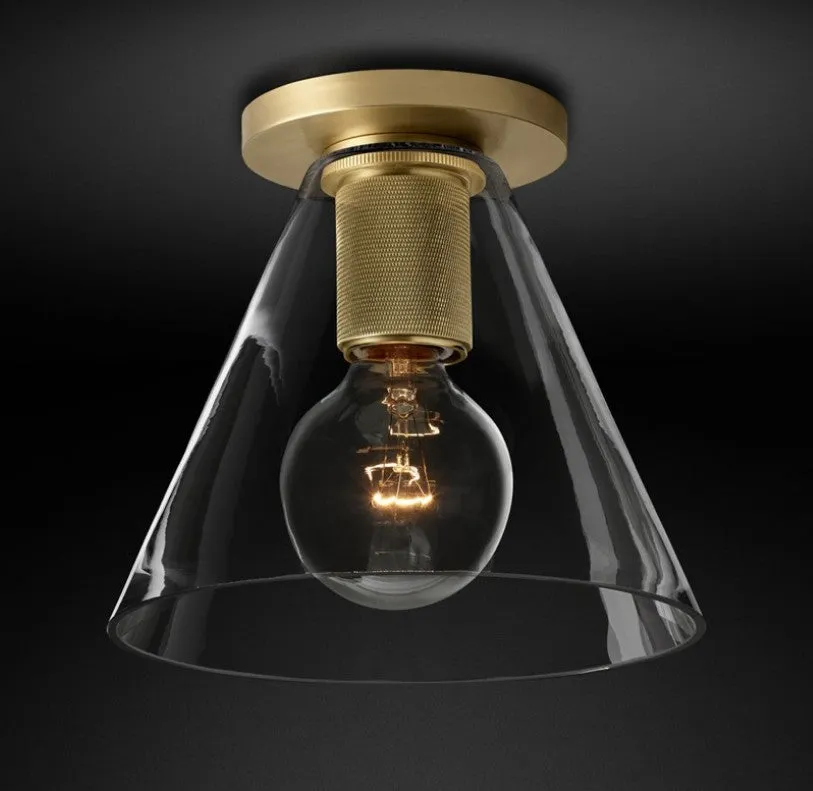 Mini Glass Brass Ceiling Light