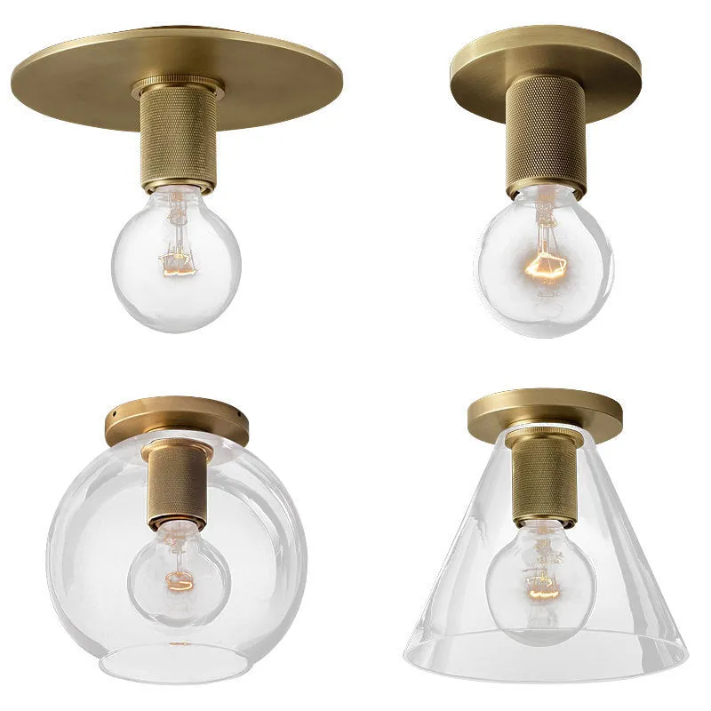 Mini Glass Brass Ceiling Light
