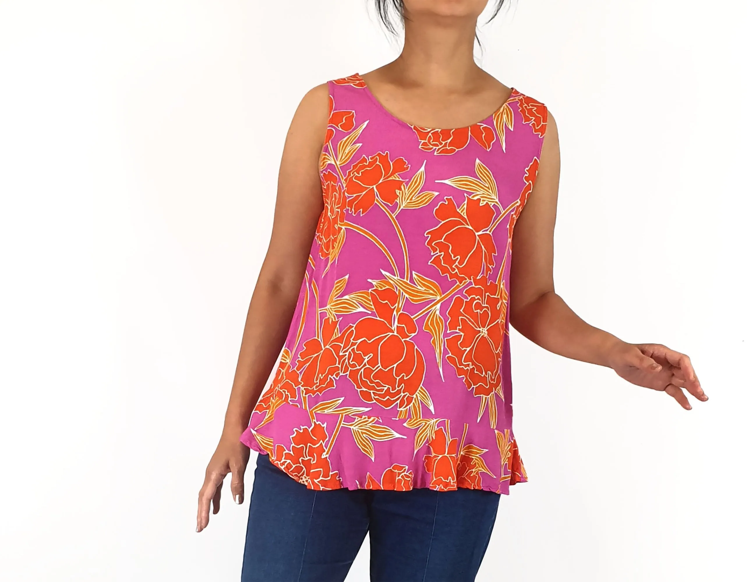 Mister Zimi pink and orange top size 10