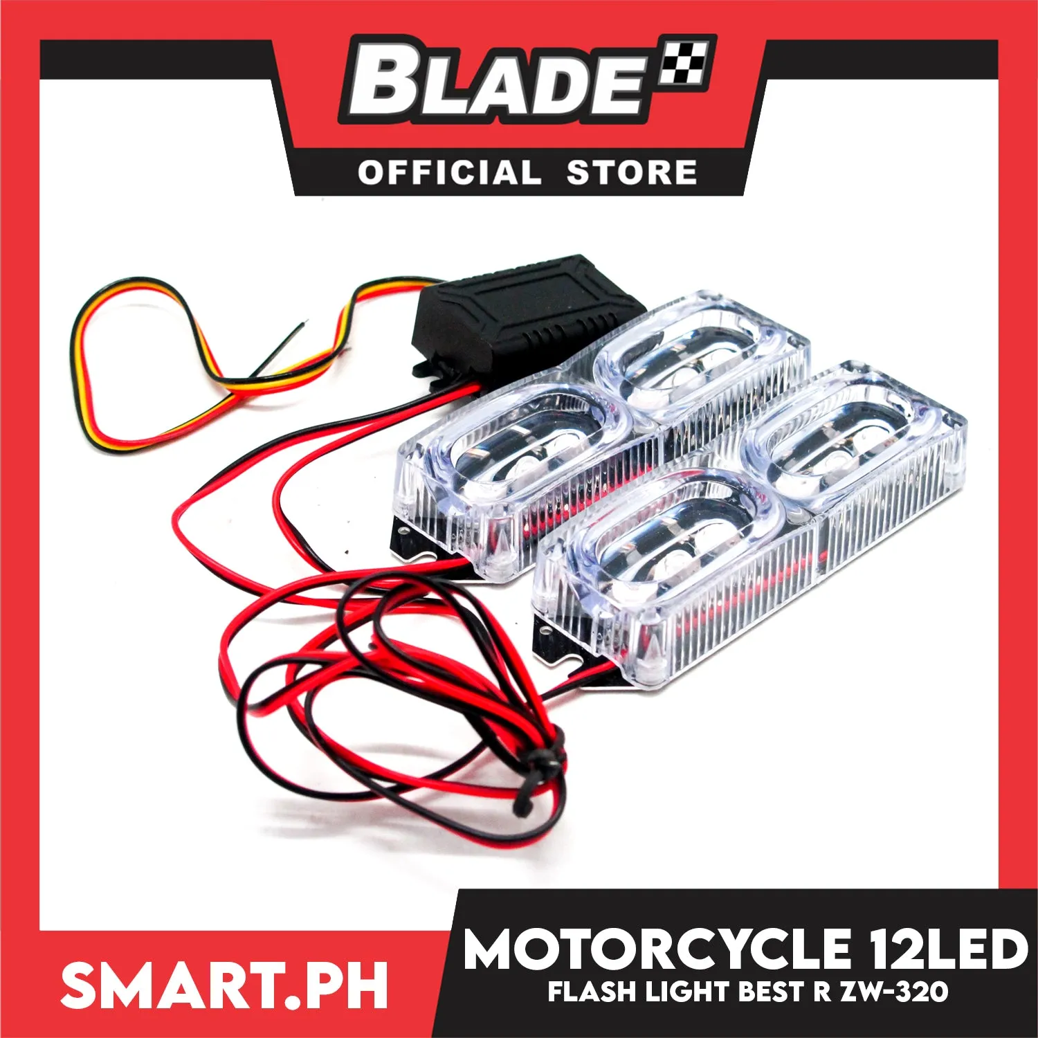 Motorcycle 12Led Opposite Flash Light ZW-320 (White)