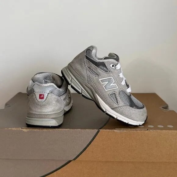 New Balance 990 Grey/White Toddler Sneakers - SZ 7 C