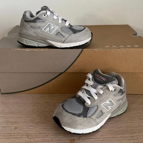 New Balance 990 Grey/White Toddler Sneakers - SZ 7 C