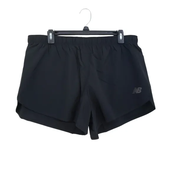 New Balance Women's Core Woven Shorts - 3” with Built-In Brief Black NWT