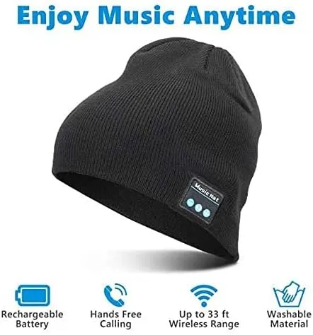 New Sminiker Bluetooth Beanie Hat V5.0 Bluetooth Hat Bluetooth Knit Cap Hands-Free, washable, Green