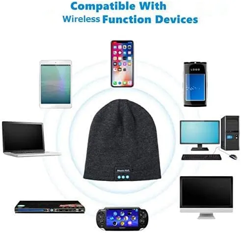 New Sminiker Bluetooth Beanie Hat V5.0 Bluetooth Hat Bluetooth Knit Cap Hands-Free, washable, Green