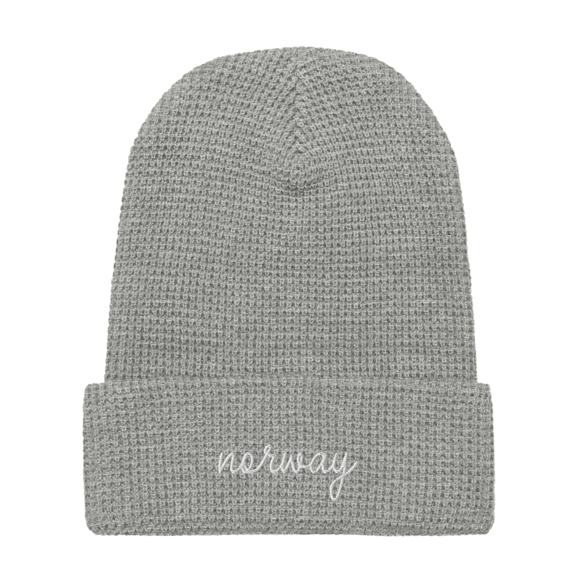 Norway Script Waffle Knit Beanie