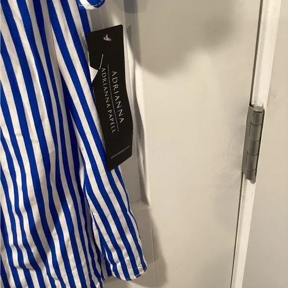 NWT Adrianna Adrianna Papell Size 14 Stripe Print Twist Dress