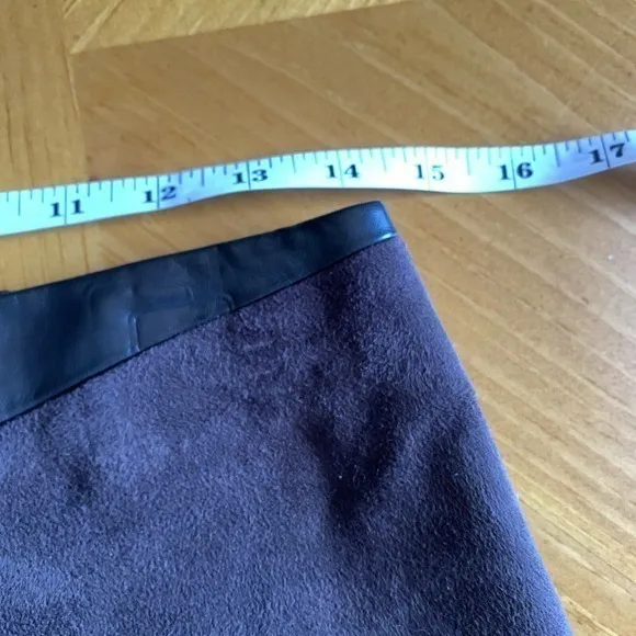 NWT The Limited Brown Black faux leather Suede A-line mini skirt,‎ sz 0 $69.95