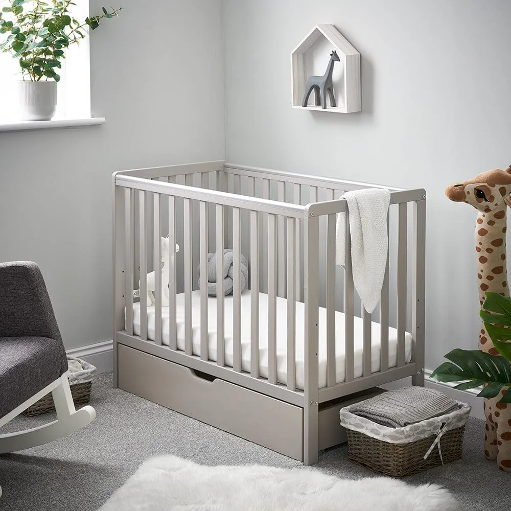 Obaby Bantam Space Saver Cot - Warm Grey- Direct Delivery