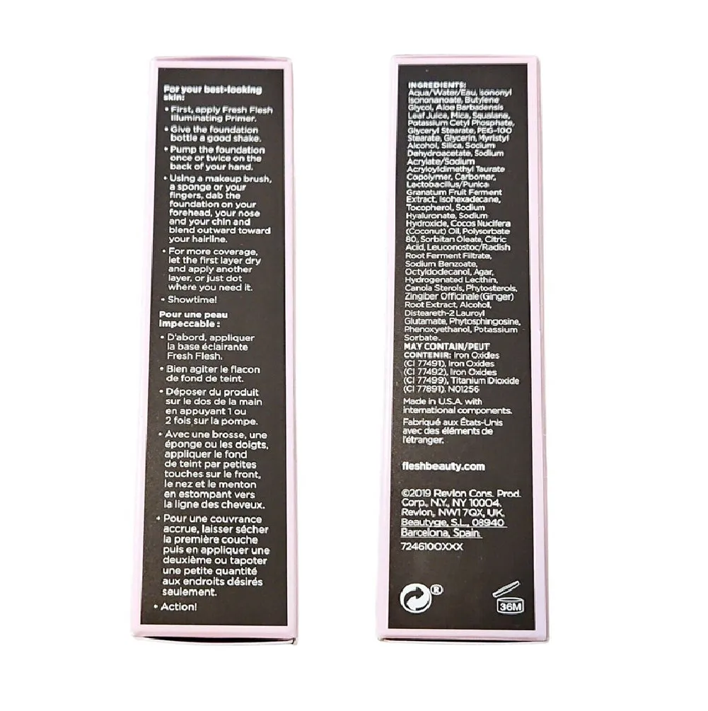 Pack of 2 flesh Pure Flesh Liquid Foundation, Sugar Warm Peach 04