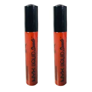 Pack of 2 NYX Liquid Suede Cream Lipstick, Orange County # LSCL05