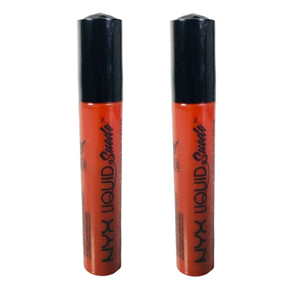 Pack of 2 NYX Liquid Suede Cream Lipstick, Orange County # LSCL05