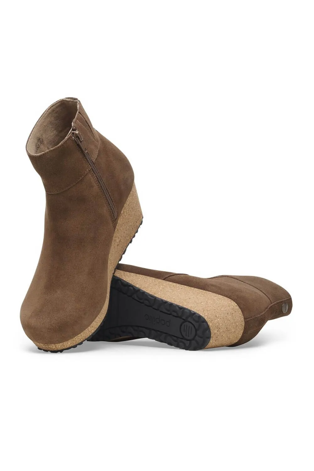 Papillio by Birkenstock Ebba Suede Booties for Women in Dark Tea | 1028399