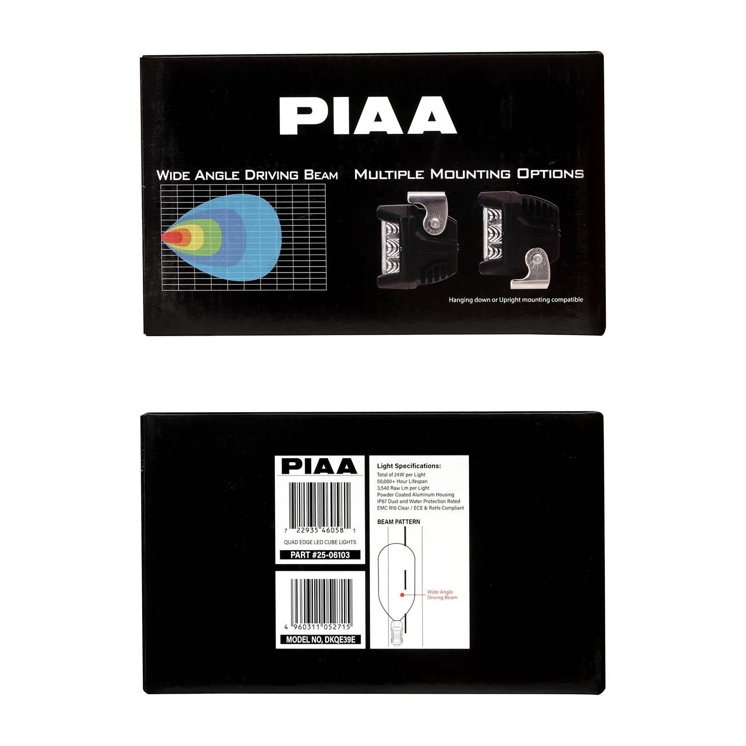 PIAA LED Light Bar Wide-Angle Driving Beam 5600K Quad Edge Cube 4"