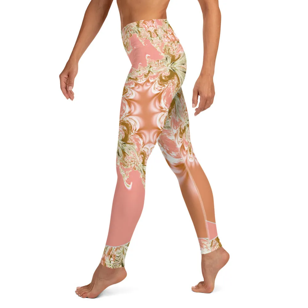 Pink Fractal Yoga Leggings
